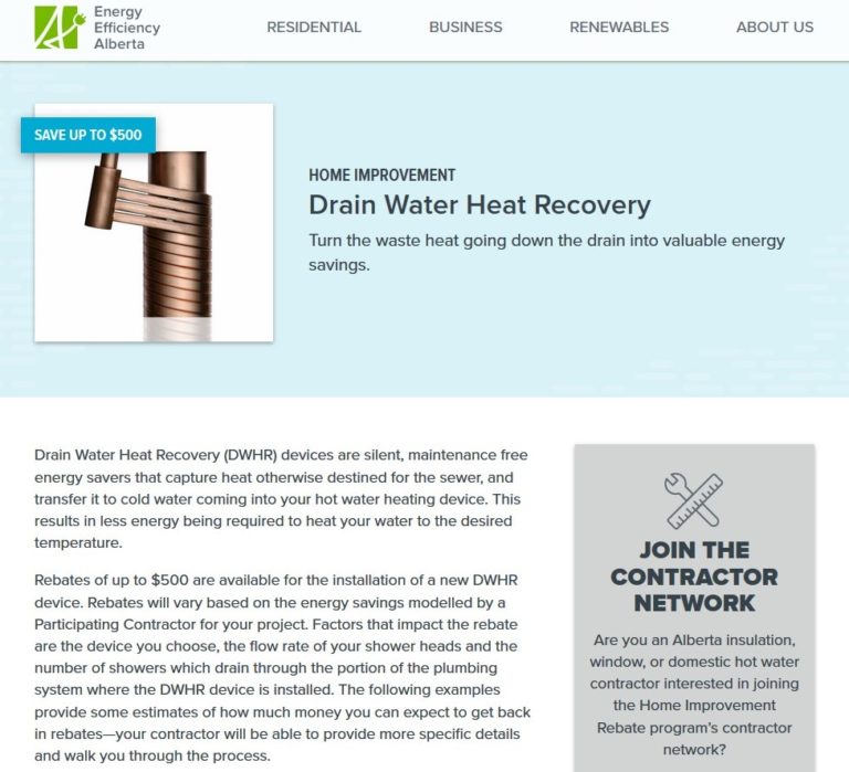 new-drain-water-heat-recovery-rebate-in-alberta-renewability-energy-inc