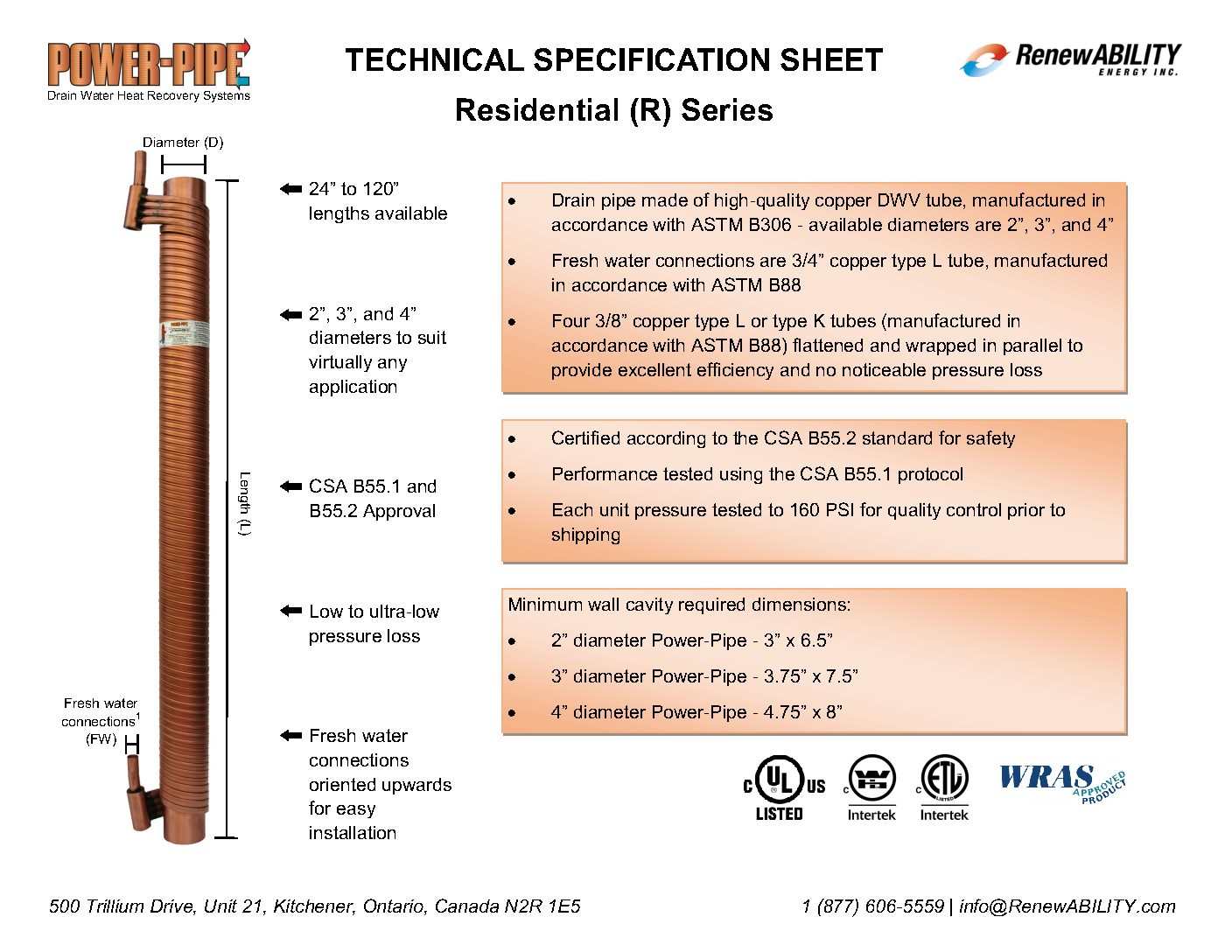 Power-Pipe Spec Sheet - RenewABILITY Energy Inc.